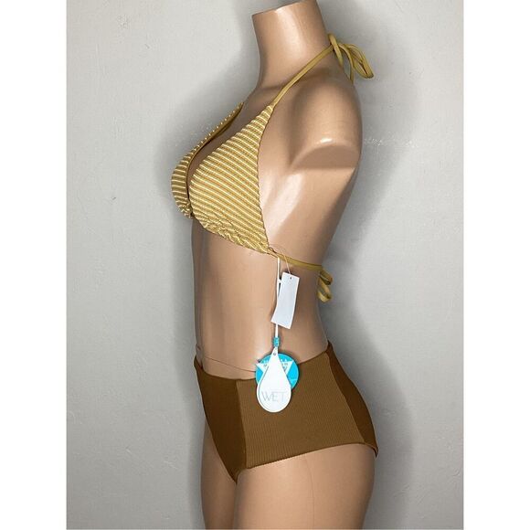 New. WET L.A. brown stripe bikini. Small. Retails $186 - Picture 5 of 6